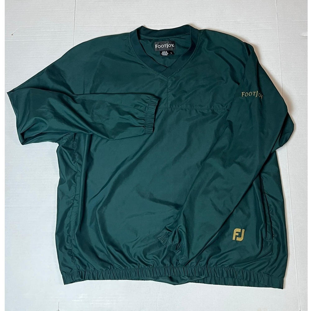 FootJoy Men's Golf Pullover Jacket Green V-Neck Lightweight Long Sleeve Size L - Picture 2 of 7
